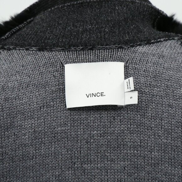 Vince Rex Rabbit Fur Drape Front Sweater Vest S - Picture 9 of 9